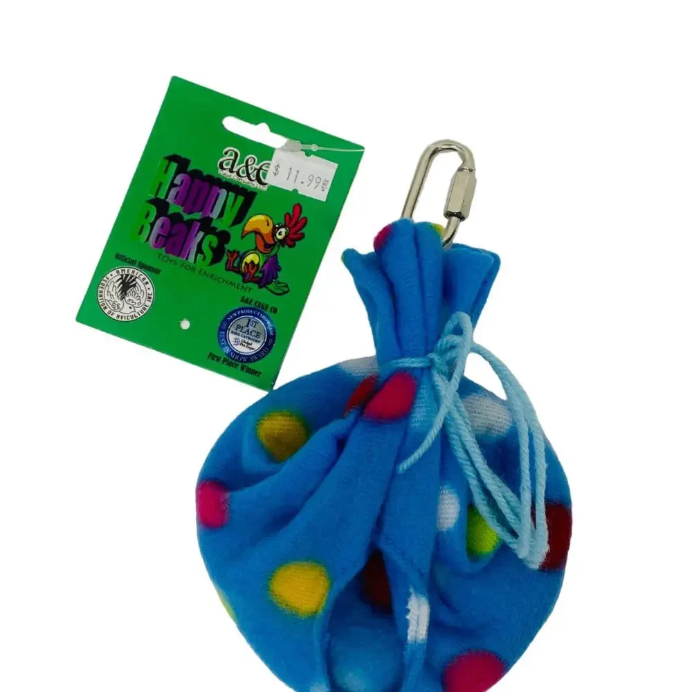 A & E Happy Beaks Blue polka dot Bird Teepee Toy size small